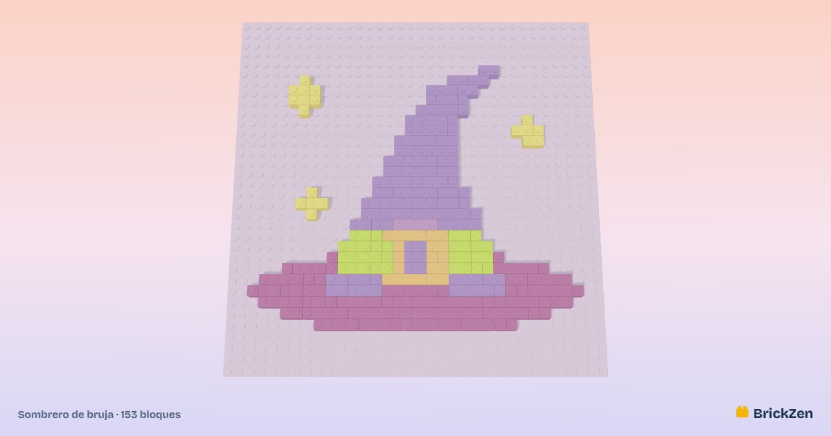 Sombrero de bruja con 153 bloques de juguete en BrickZen